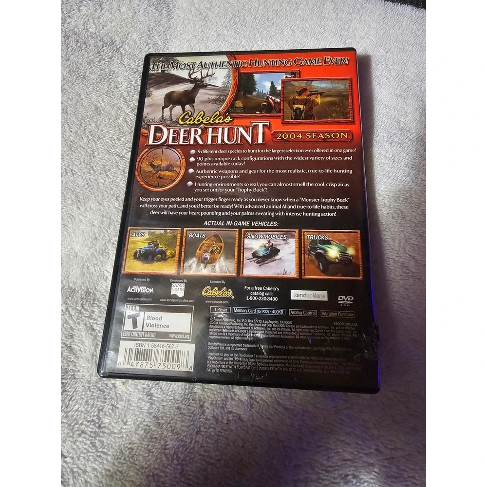 Cabela's Deer Hunt 2004 Season PS2 Playstation 2 Hunting Game‎ Activision
